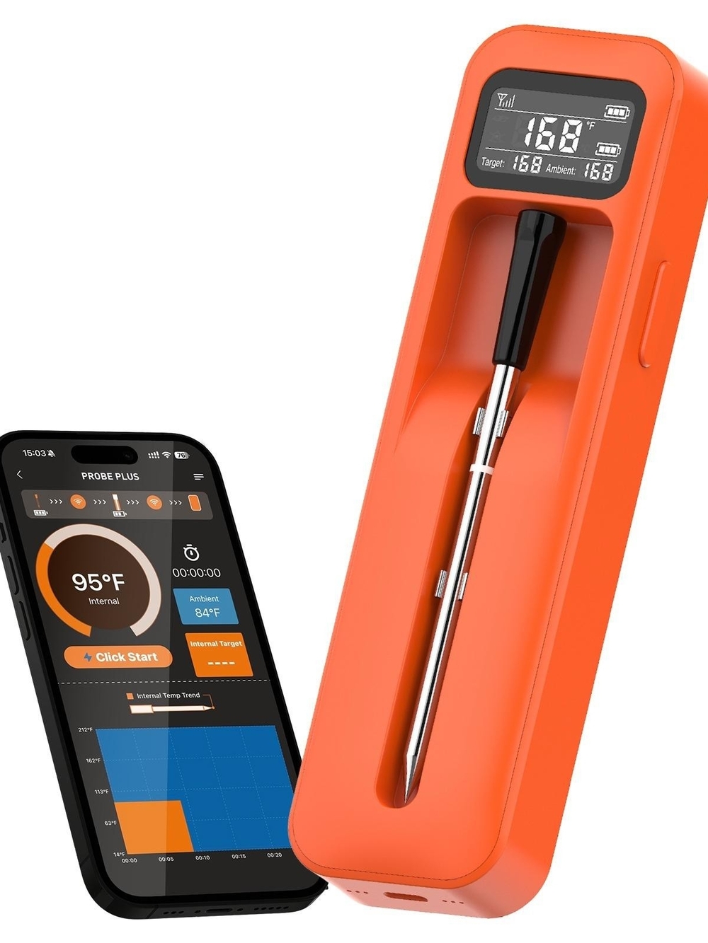 Amazon Orange Wireless Probe Thermometer with App